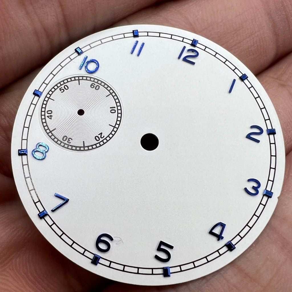 37mm Watch Dial White Pilot Suitable for ETA 6497 Movement No Logo BP08