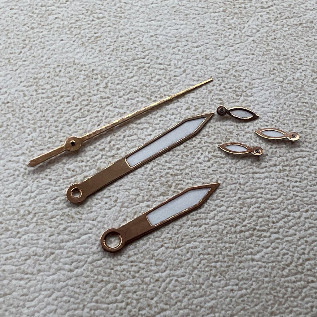 2 Sets/Pack Rose Golden Trim White Painted Hands for Miyota OS10 OS20 OS60 OS80