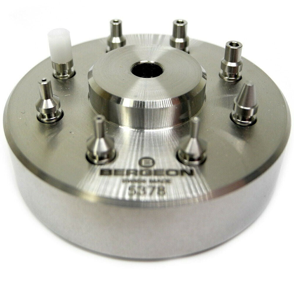 Bergeon 5378 Watch Hand Fitting Setting Swiss Tool 9 Stakes On Holder