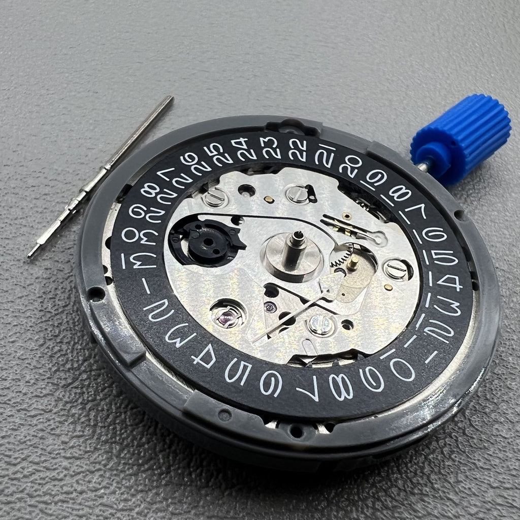 Japan NH35 Automatic Mechanical Movement Vintage 24 Jewels Black Date Wheel