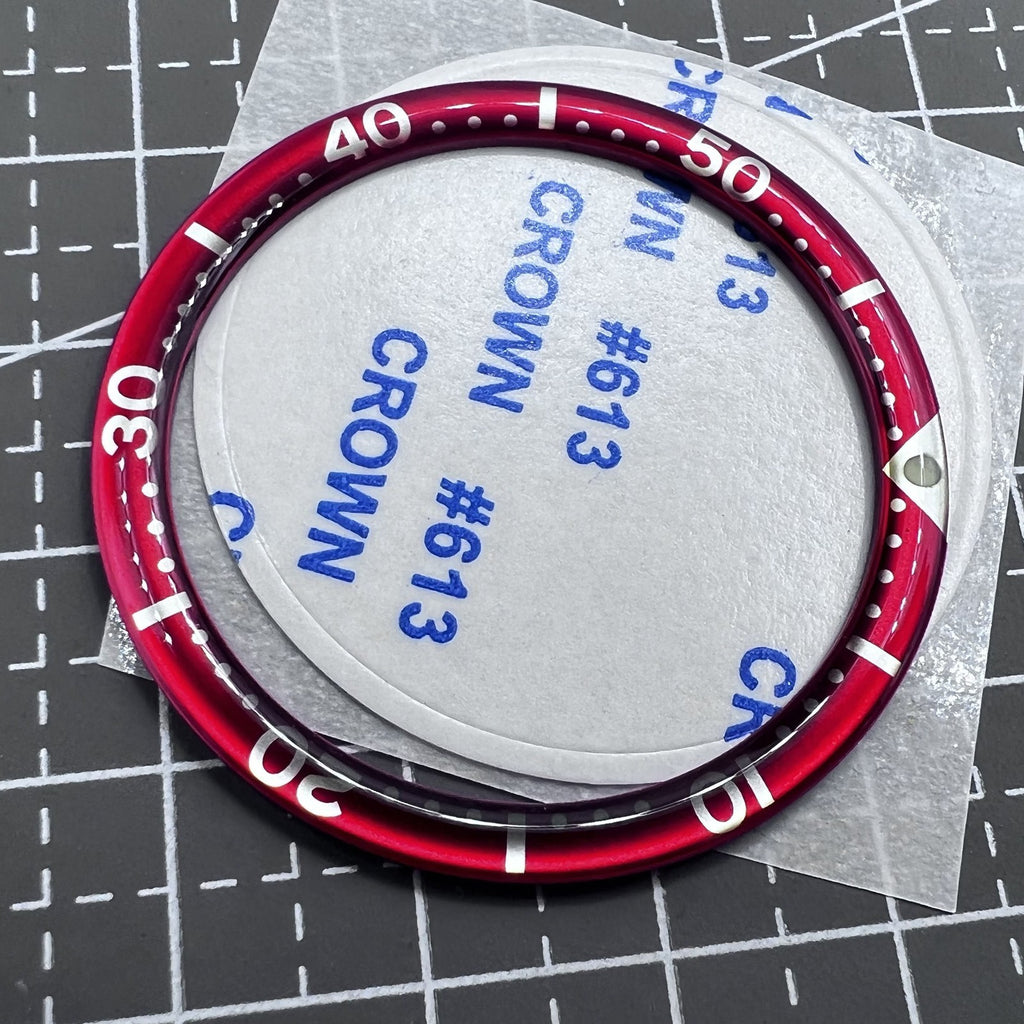 39mm/32.2mm Watch Bezel Insert White Font Circular Arc Bevel Aluminum
