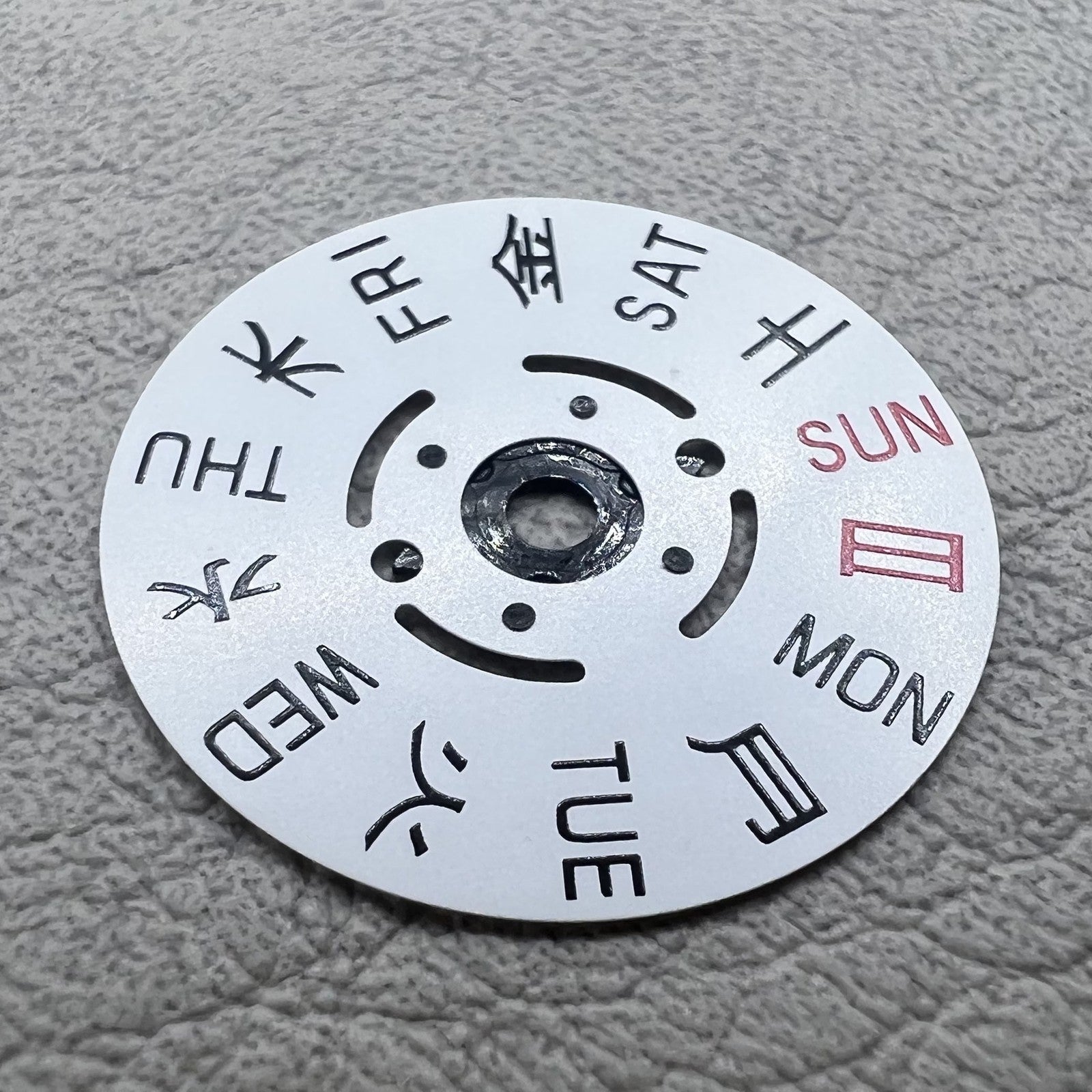 Japanese&English White Week Disk Wheel Crown AT 3.8 Generic for Seiko NH35/NH36
