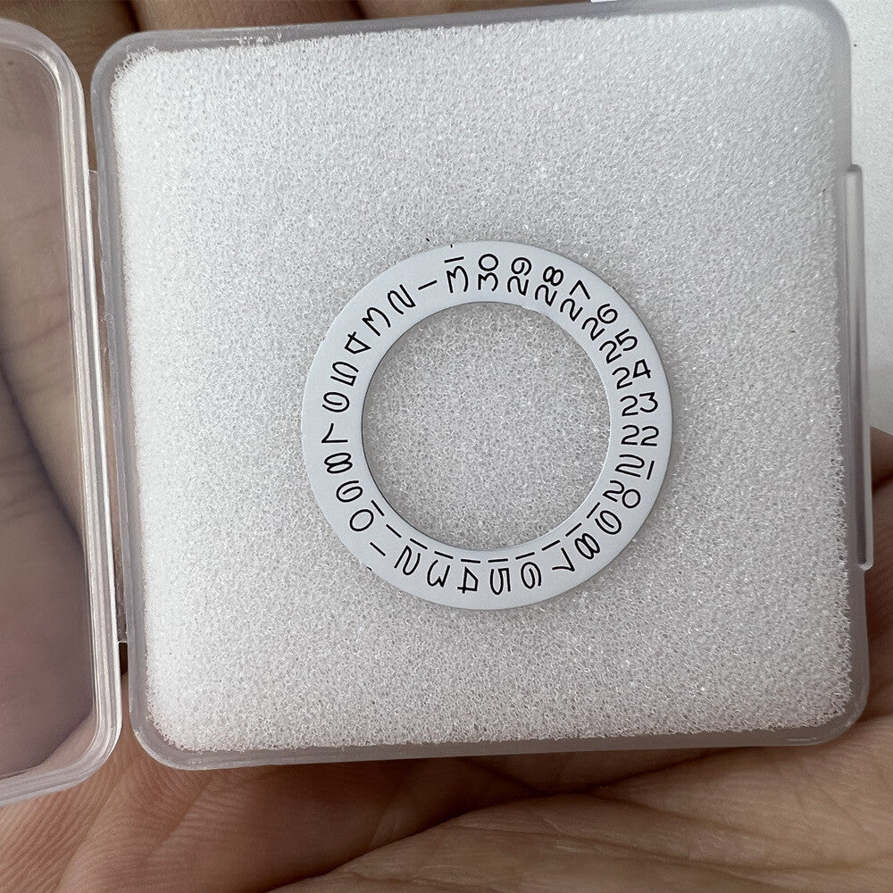White Date Wheel Overlay for ETA2824 2836 Miyota 8215/8200 Movement Date At 3