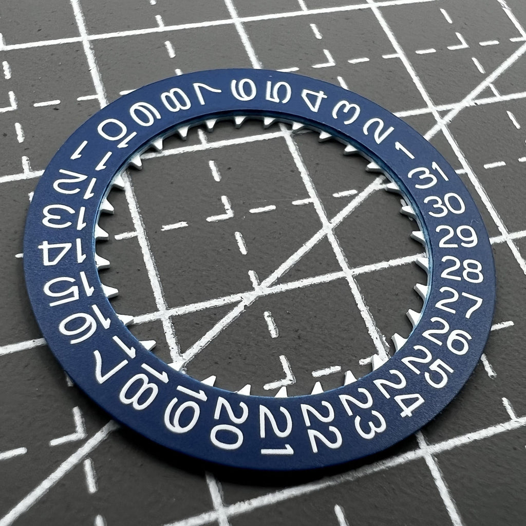 White Font Blue Date Disk Wheel for Movement NH36 NH35 Date 3 Crown Position 3.8