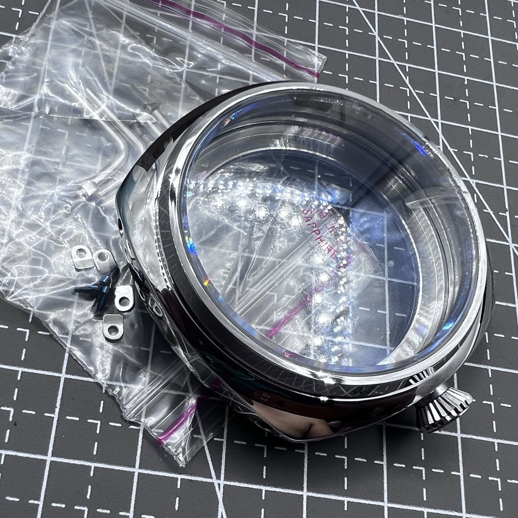 45mm Sapphire Glass Watch Case 316L Steel for Movement ETA 6497 6498 ST3600 3621