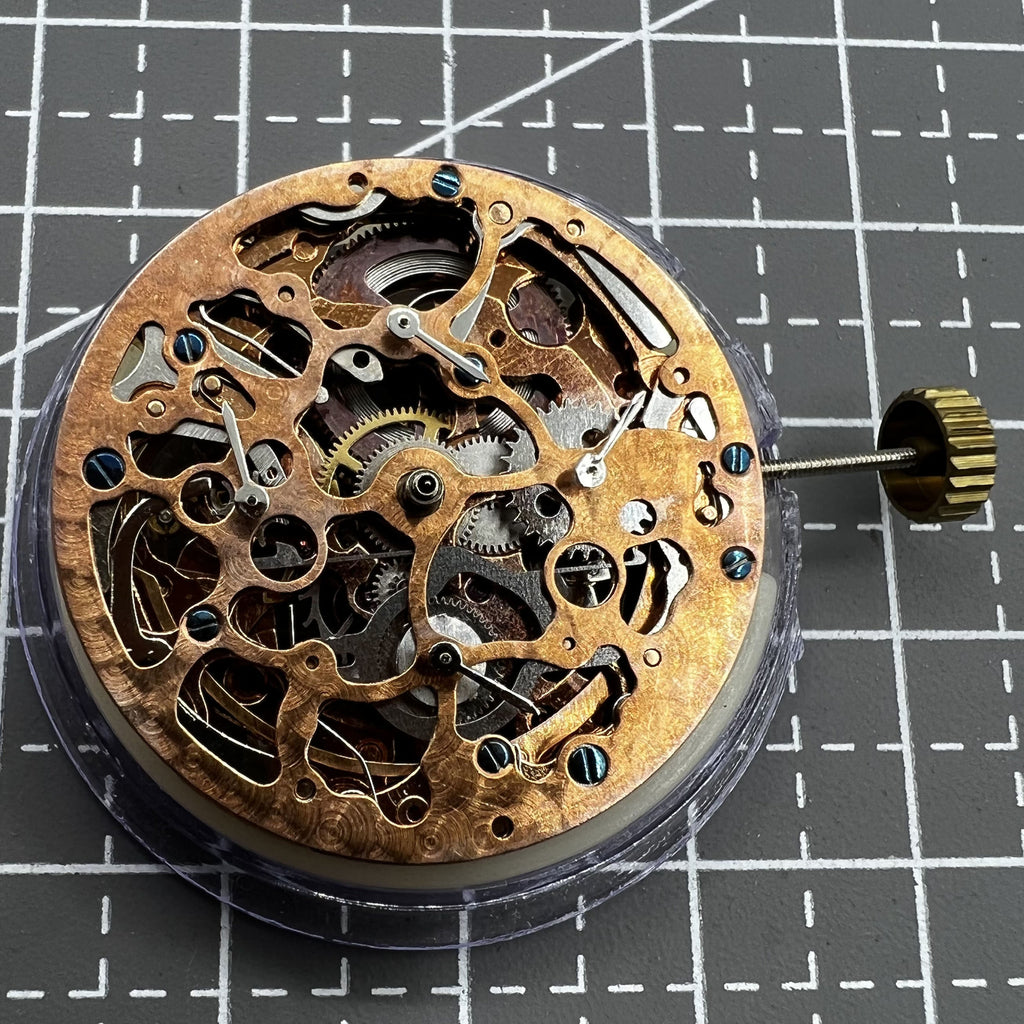 Hollow Rose Golden Mechanical Movement 4 Eye 3/6/9/12 7 Hands