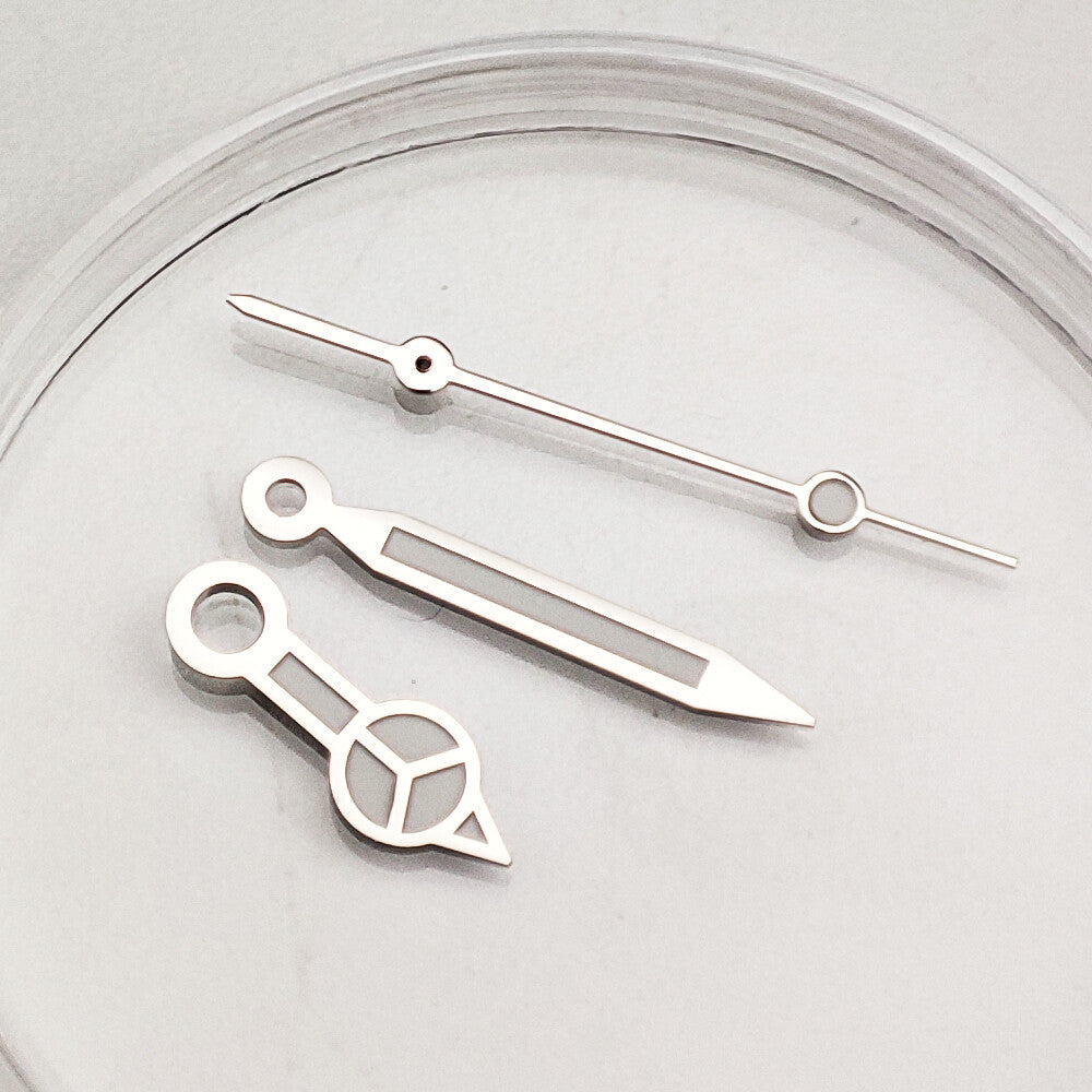 7.75*12*13MM Silver Trim Green Luminous Watch Hands For NH35A/NH36A Movement