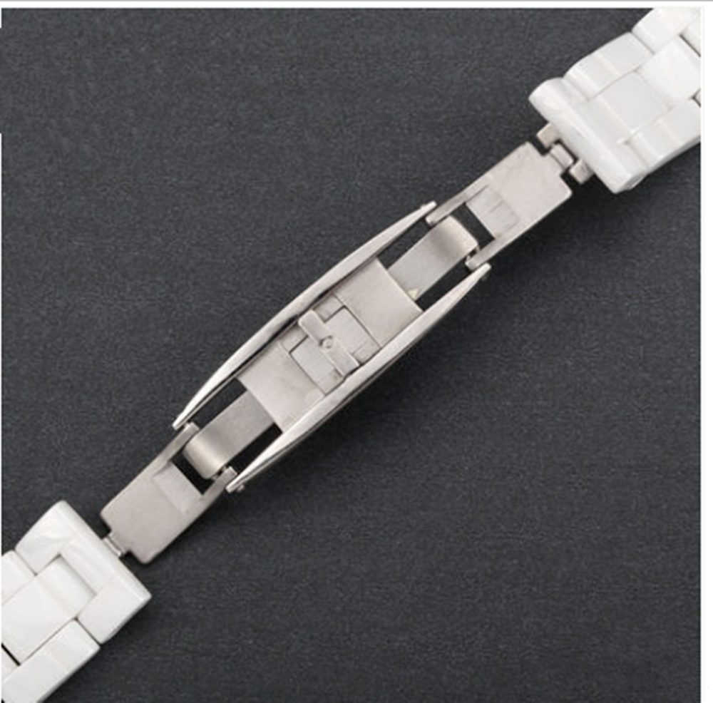3X 9.0mm Width Stainless Steel Clasps Ceramic Butterfly Buckle J12 Elastic