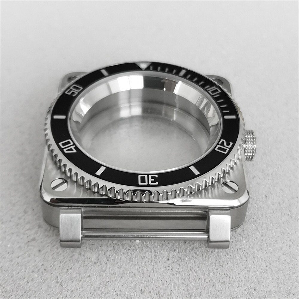42mm S/S Sapphire Glass Square Watch Case for Seiko NH35/NH36/4R/7S