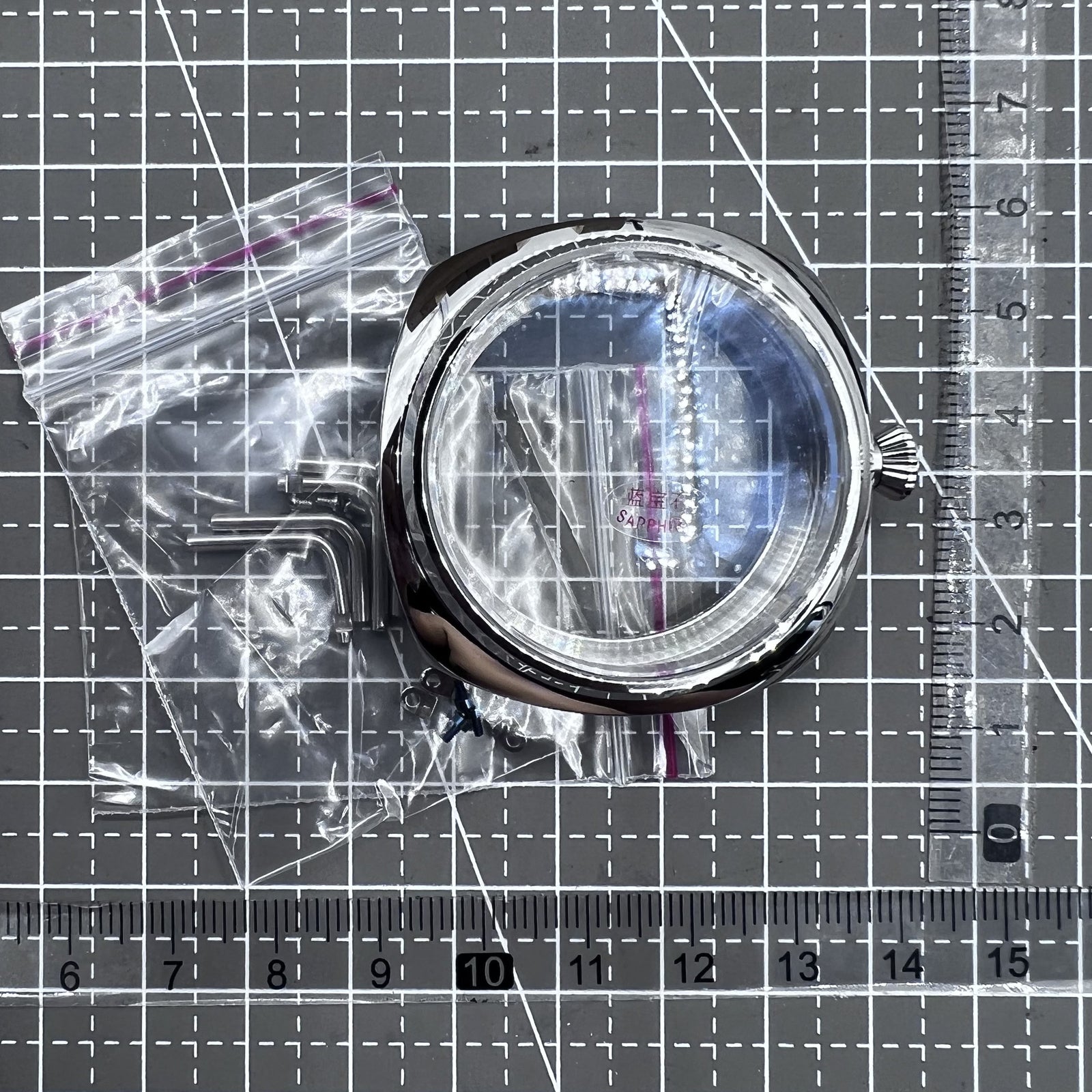 45mm Sapphire Glass Watch Case 316L Steel for Movement ETA 6497 6498 ST3600 3621