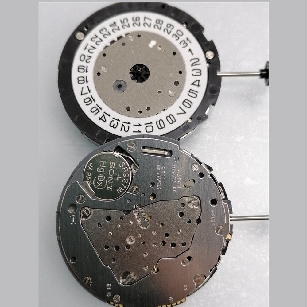 Miyota 6S11 Quartz Movement Date At 3, 2 Hands, Small Second @6@12
