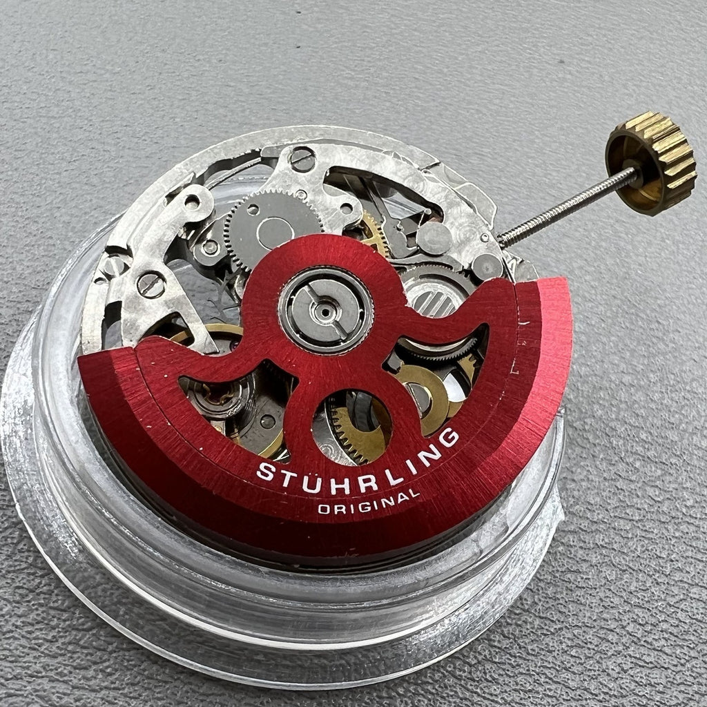 Hollow Hangzhou 2189 Automatic Mechanical Movement Red Rotor 3 Hands