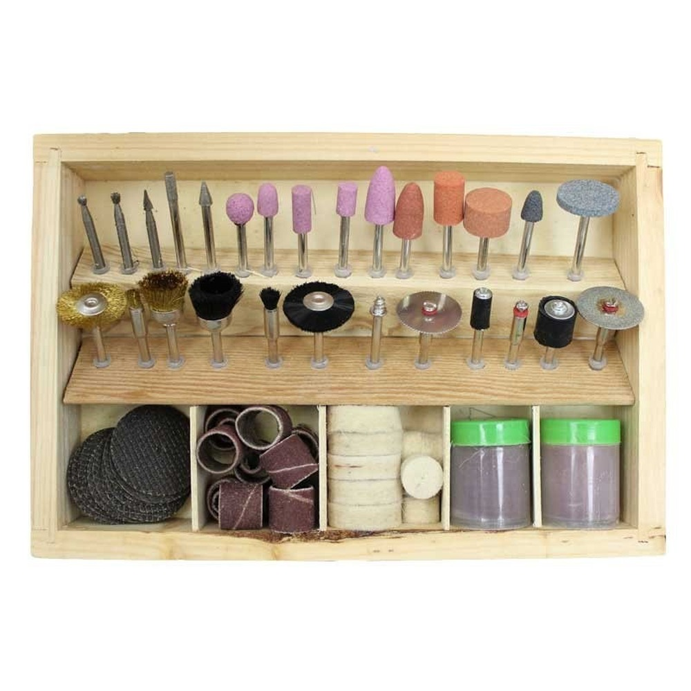 Rotary Tool Accessories - Set Of 100 Pieces Polishing Wheel In Wooden Box