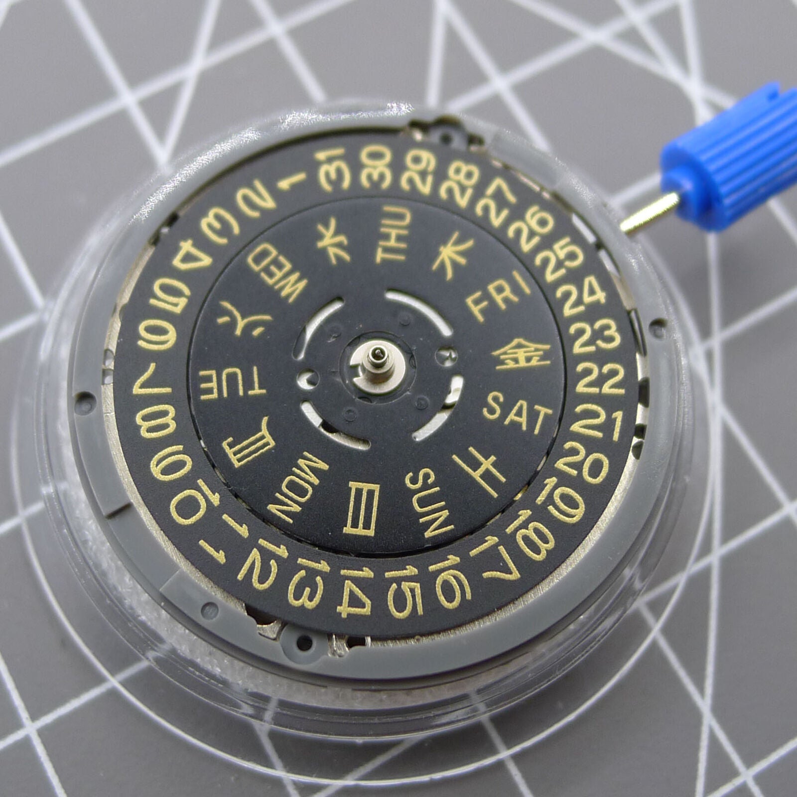 Seiko NH36 Crown@3.0 Automatic Mechanical Movement Black Dial Golden Font