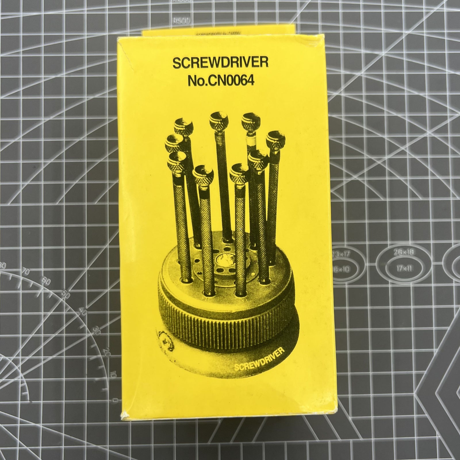 Grey Rotated Screwdriver Holder with Transparent Cover for 9pcs Screwdrivers