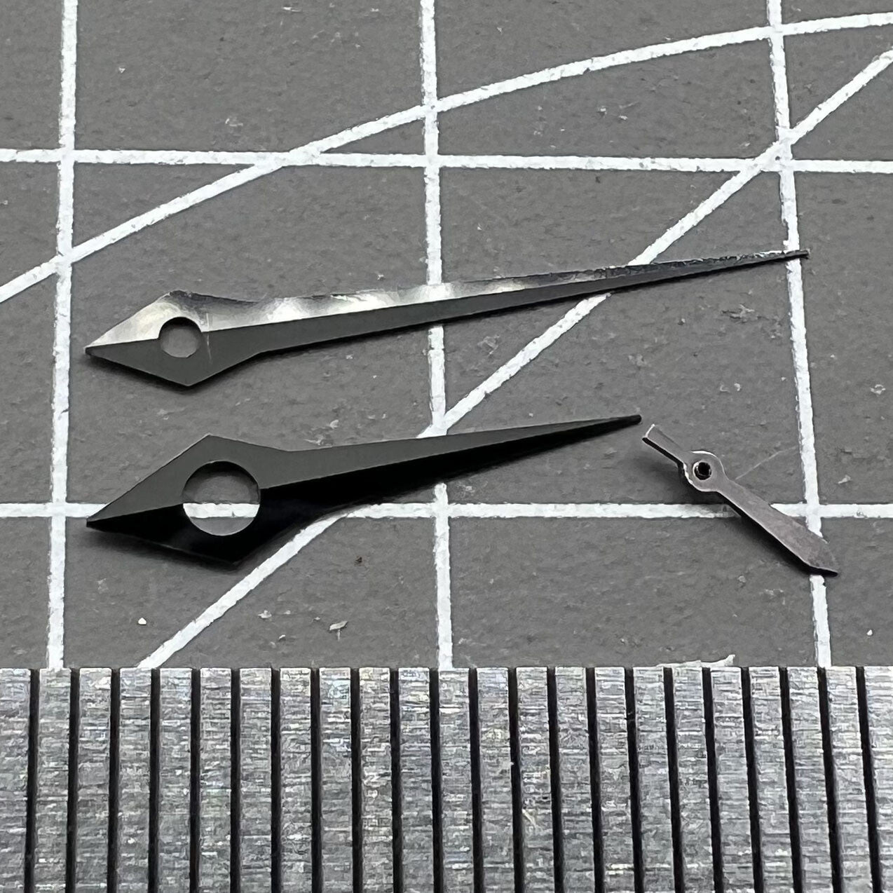 NO Lume  Long Pointed Black Watch Hands for Movement ST3600/ST3620/ETA6497/6498