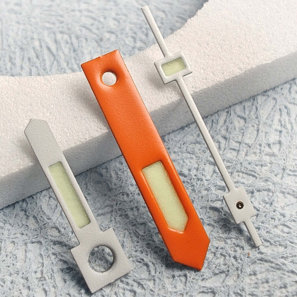 Orange+White Trim C3 Green Lume Vintage Watch Hands Set for NH34 NH35 NH36 NH38
