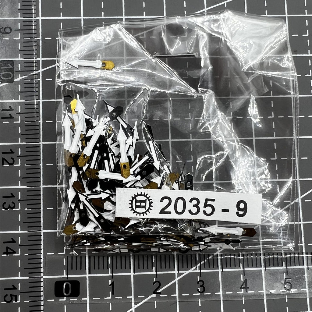 100 Sets/Pack 9.5mm Black Trim Arrow Shape Watch Hands for Miyota 2035 2115 PC21