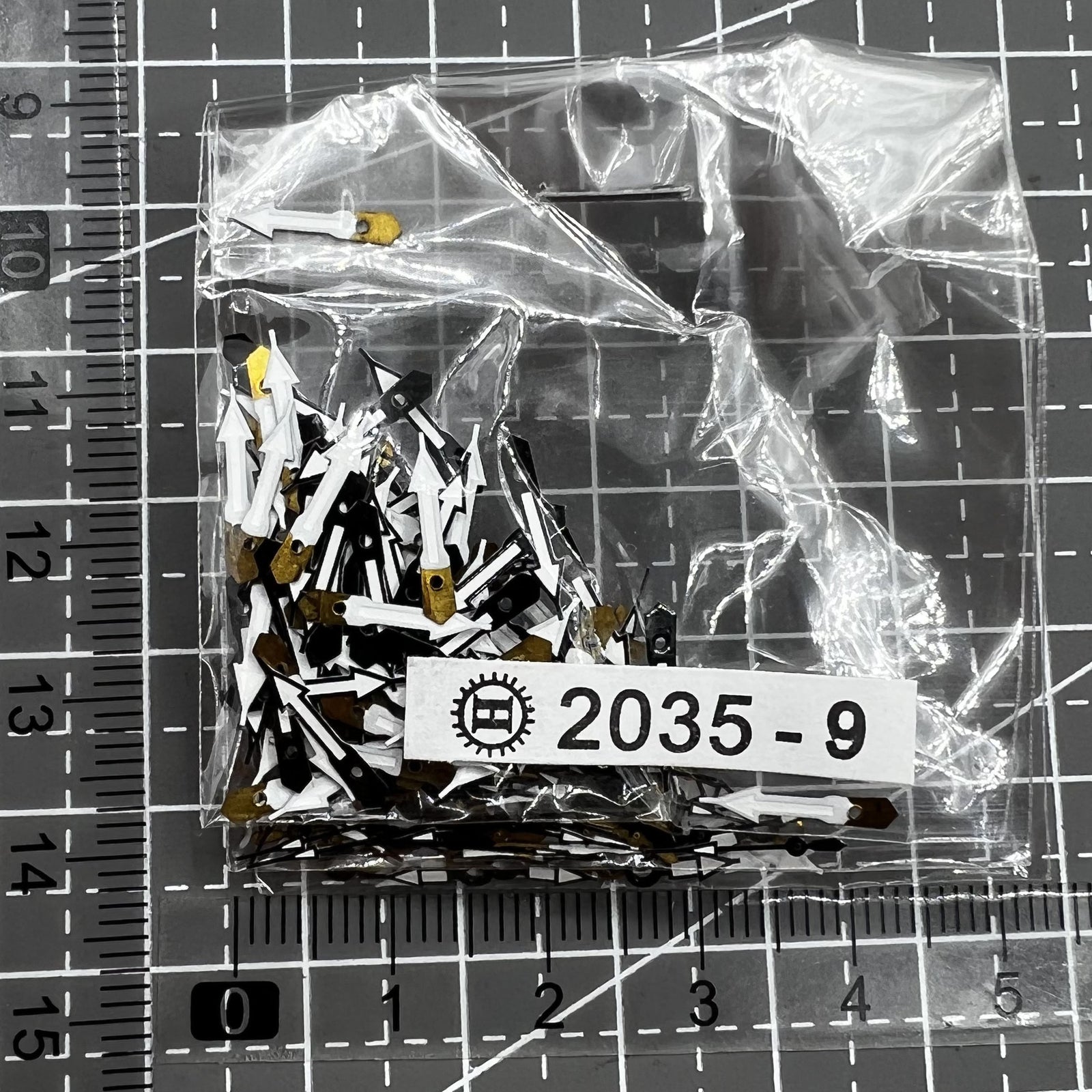 100 Sets/Pack 9.5mm Black Trim Arrow Shape Watch Hands for Miyota 2035 2115 PC21