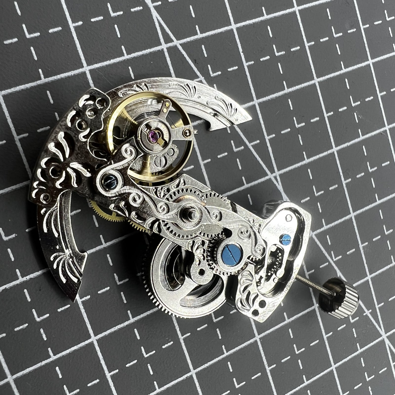 Bar Shape Bare Balance Wheel Automatic Mechanical Movement