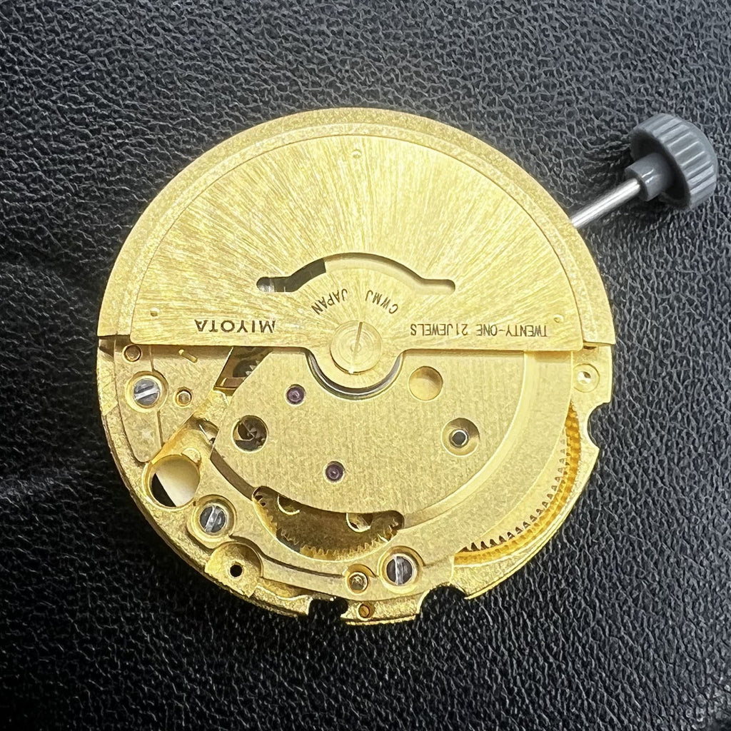 Golden Miyota Citizen 8200/8215 Mechanical Movement Double Calendar Date At 3