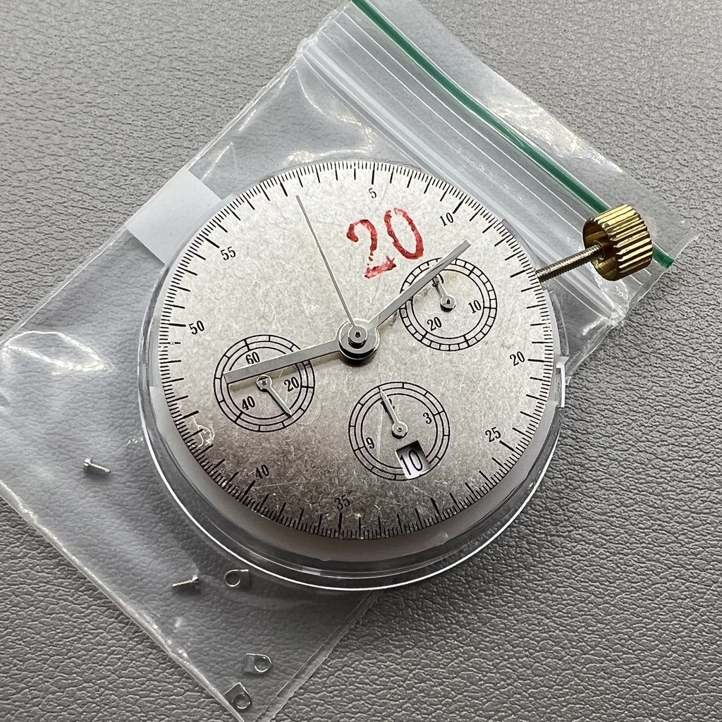 Chronograph Movement @6 White Single Calendar Second @9 ETA 7750 Replacement