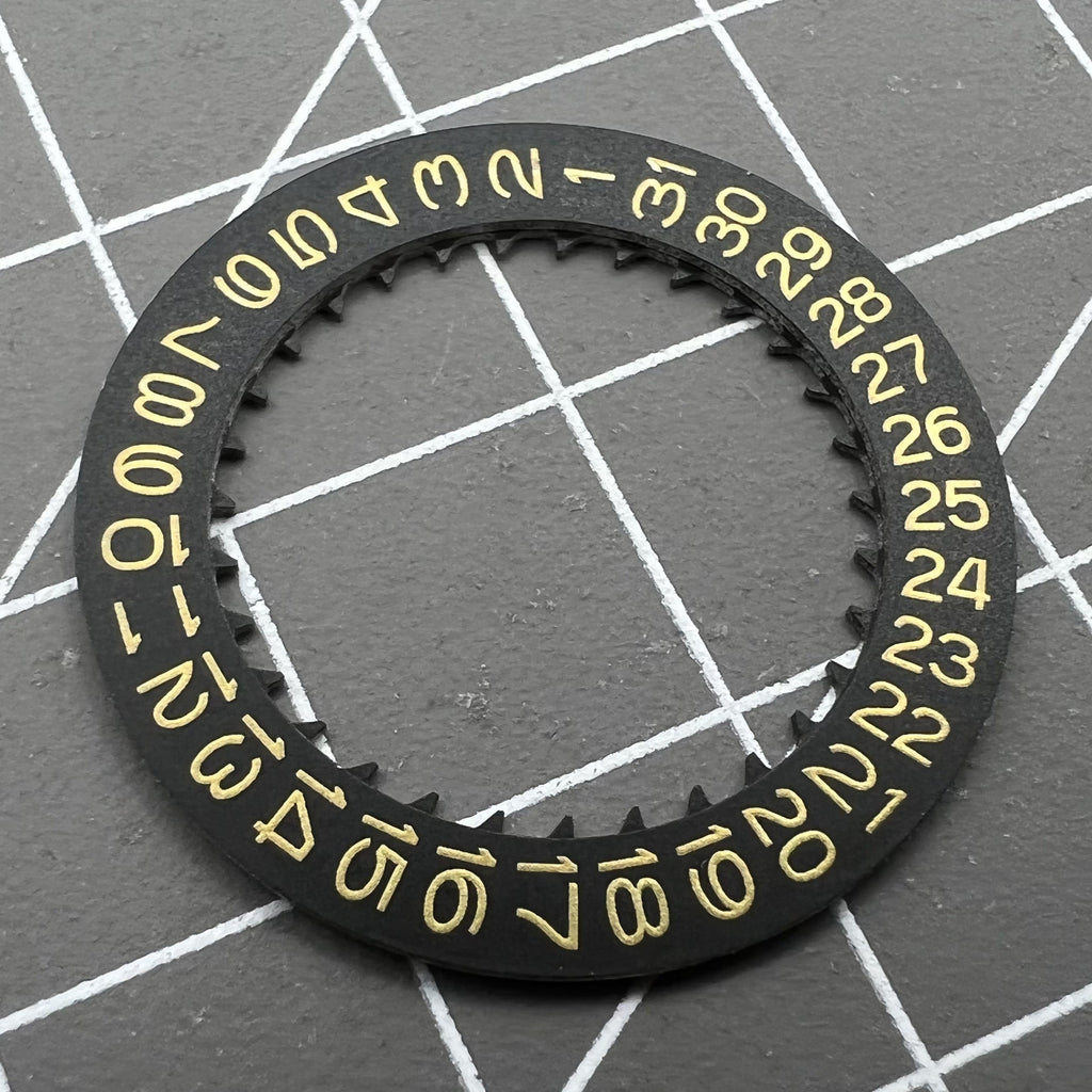 Golden Character Black Background Disk Date Wheel for Movement NH35 NH36