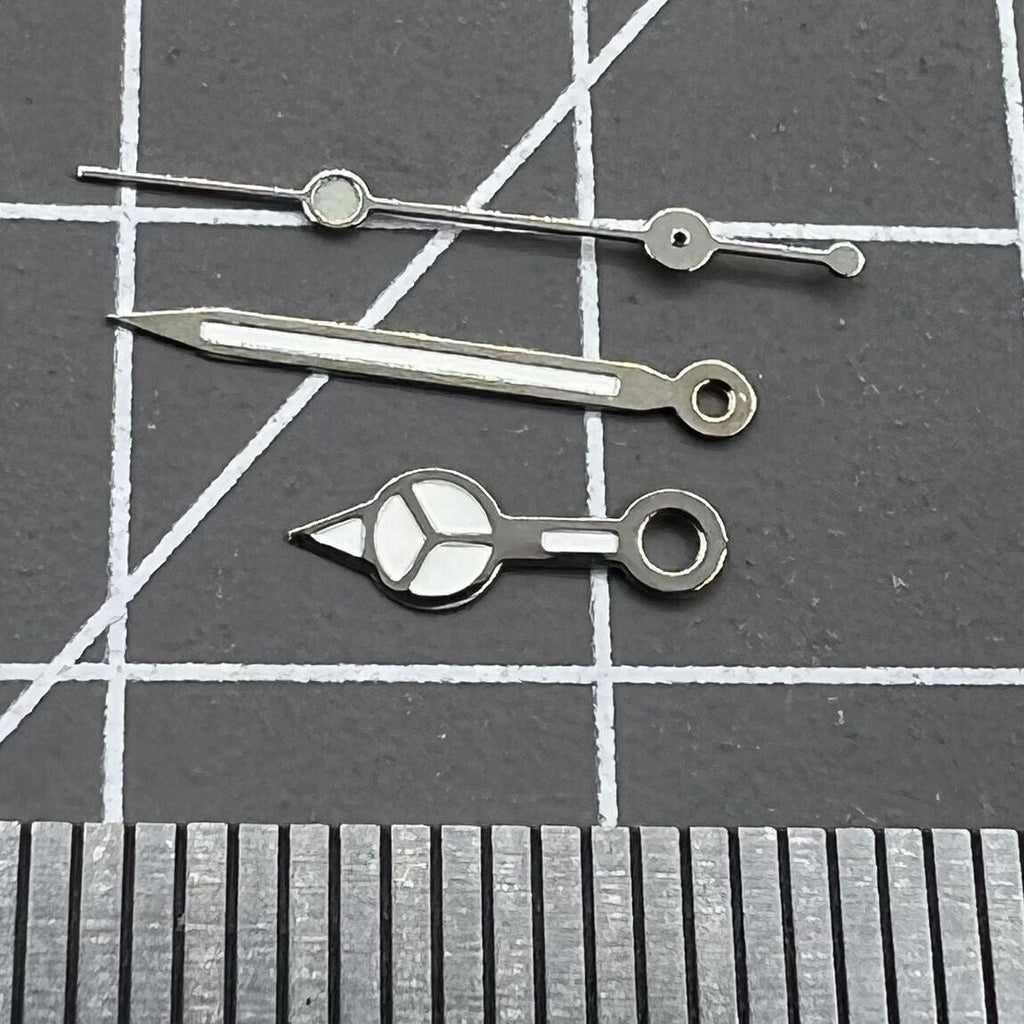 2 Sets Silver Trim with Green Lume Watch Hand Set for Ronda 515 Movement