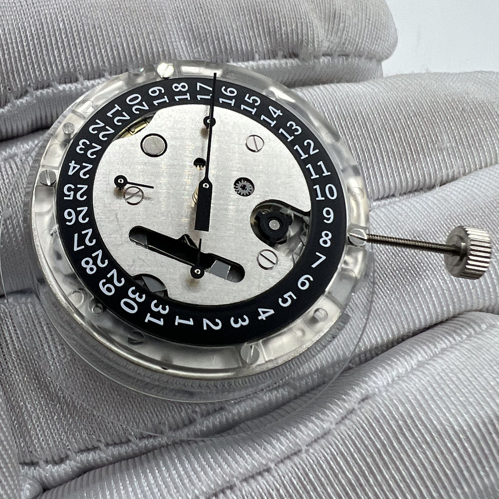 Swiss Made Genuine ETA C01.211 Chronograph Mechanical Movement 1853 Black Dial