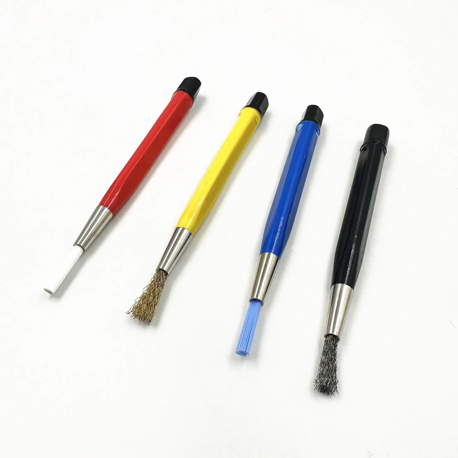 4pcs Scratch Brush Set for Electronic Watch Repair Glass/Steel/Nylon Bristle