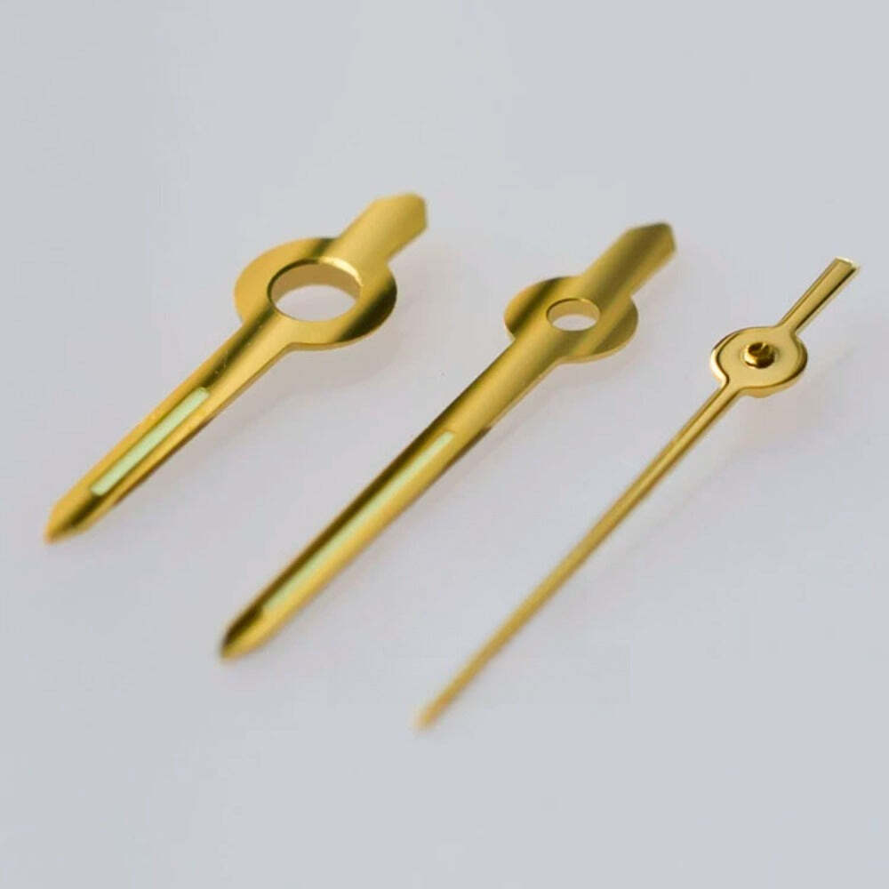 2 Sets/Pack 8.6x8.5x6mm Golden Trim Green Luminous Hands for Movement ETA 2671