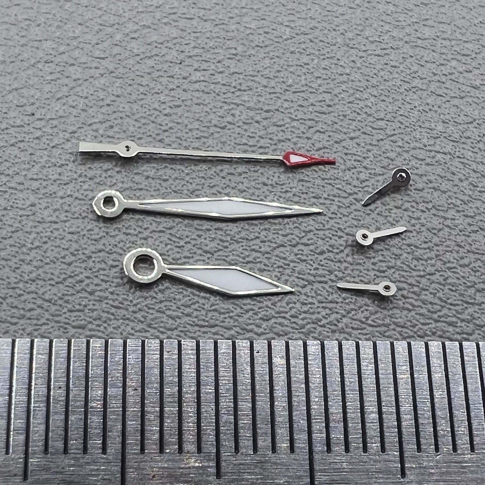 2 Sets/Pack 13mm Diamond Shape Silver Trim Lume Hands for Miyota JS15 Movement