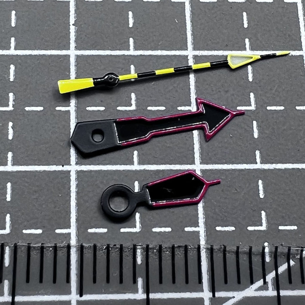 Silver Trim Black Painted Black Second Green Lume Hands Set for NH35/36 Movemet