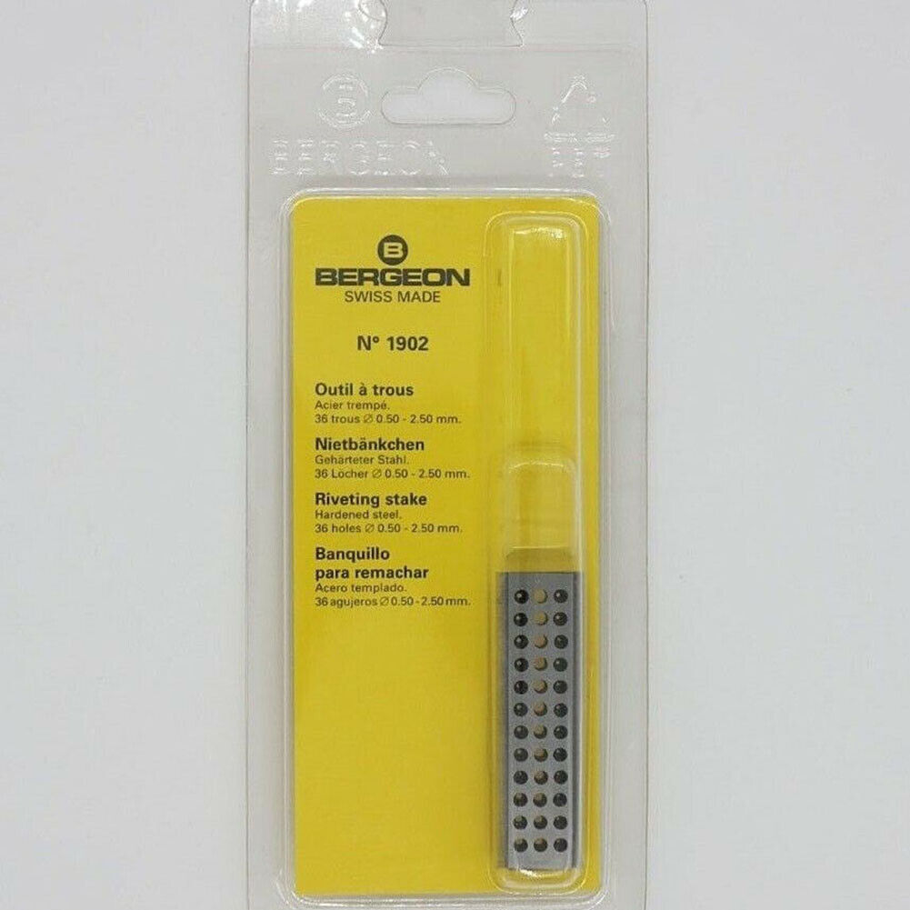 Bergeon 1902 Rivetting Stake In Steel With 36 Holes Brand New