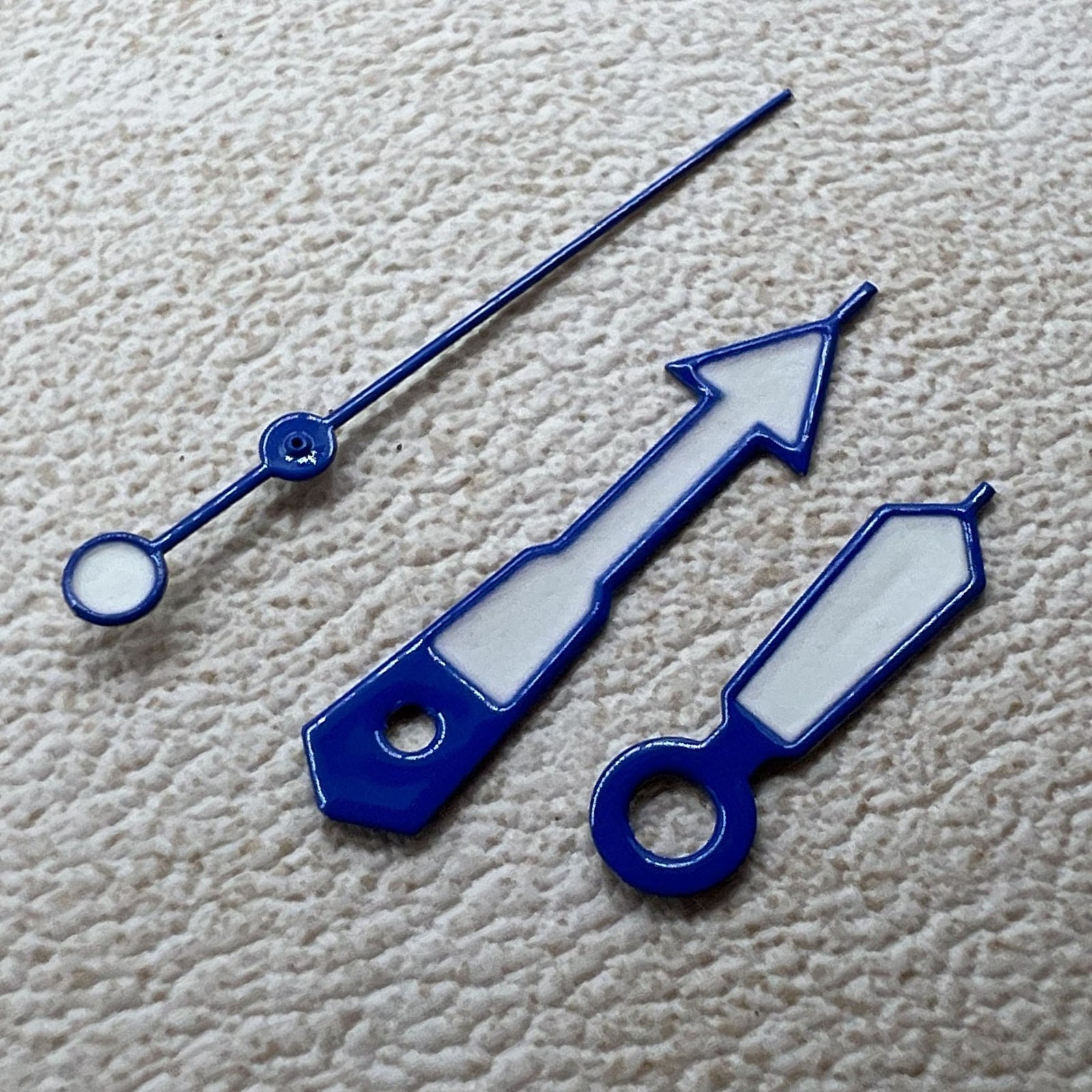 12.5mm Blue Trim White Painted Green Lume Hands Set for NH35 NH36 7S26 7S36