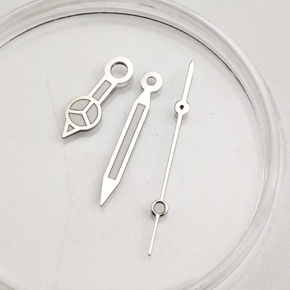 7.75*12*13MM Silver Trim Green Luminous Watch Hands For NH35A/NH36A Movement