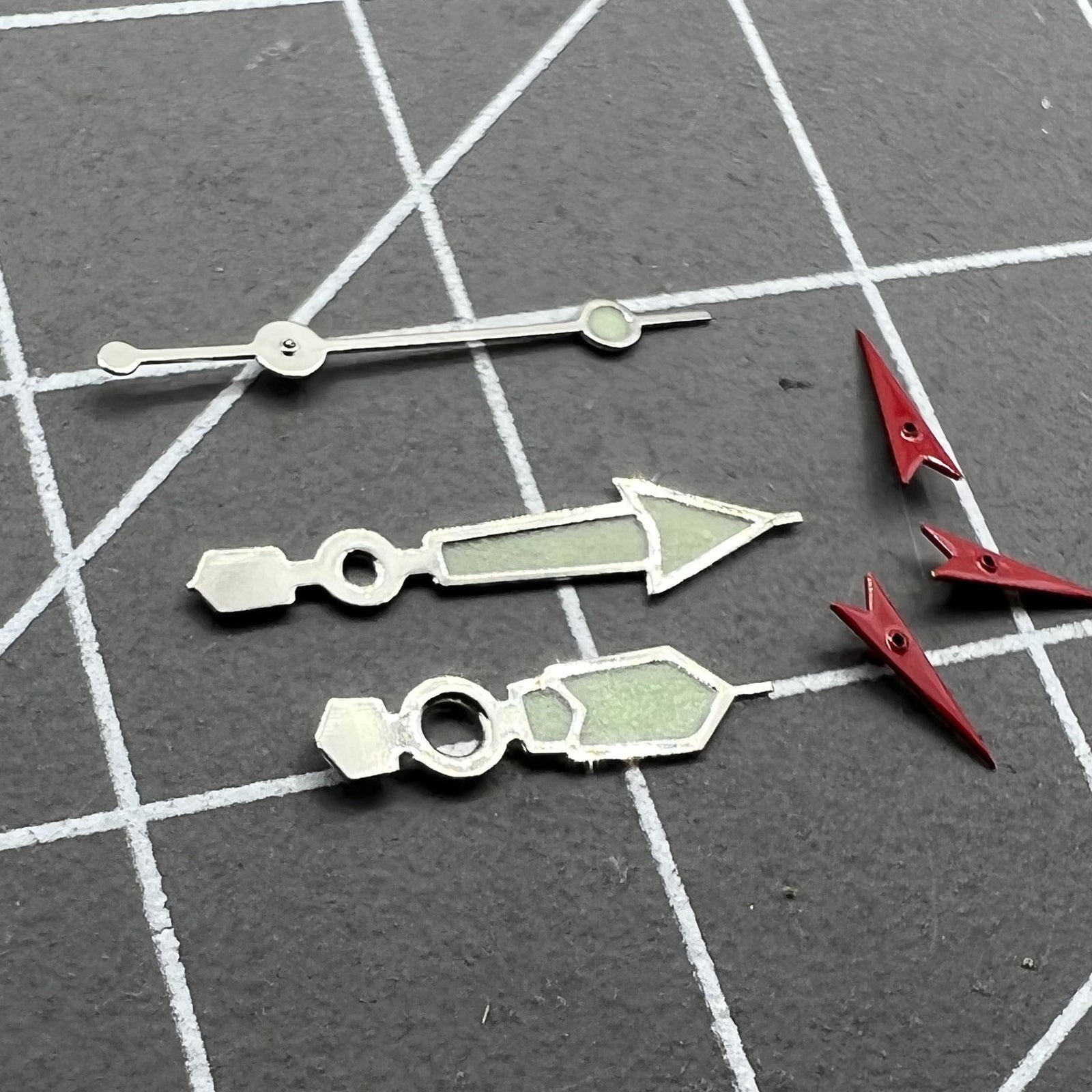 2 Sets Green Luminous Silver Trim Watch Hands for Miyota 0S60 OS60 Movement
