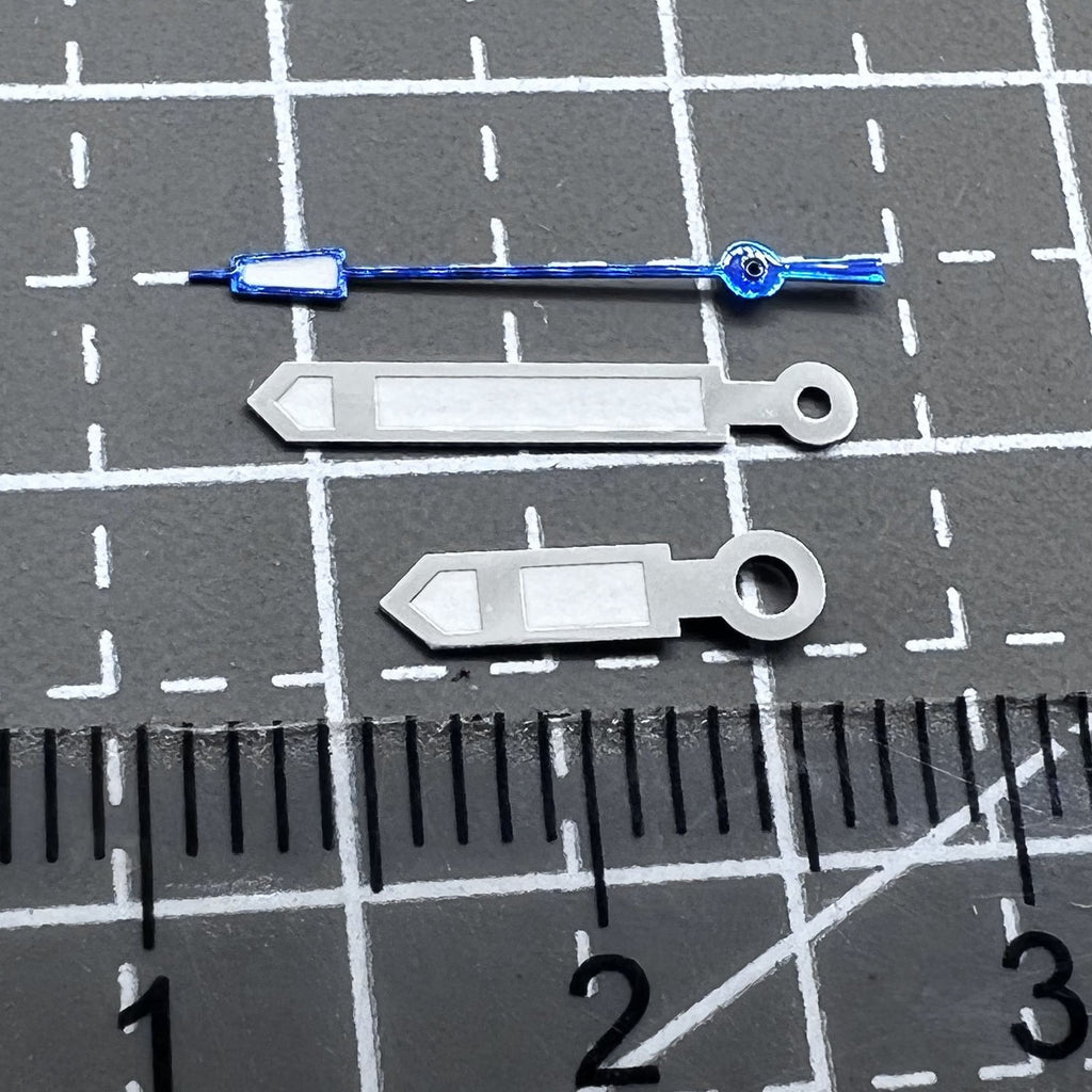 Silver Trim Blue Trim Pointed Second Hand Set Fit Seiko NH35 NH36 Movement