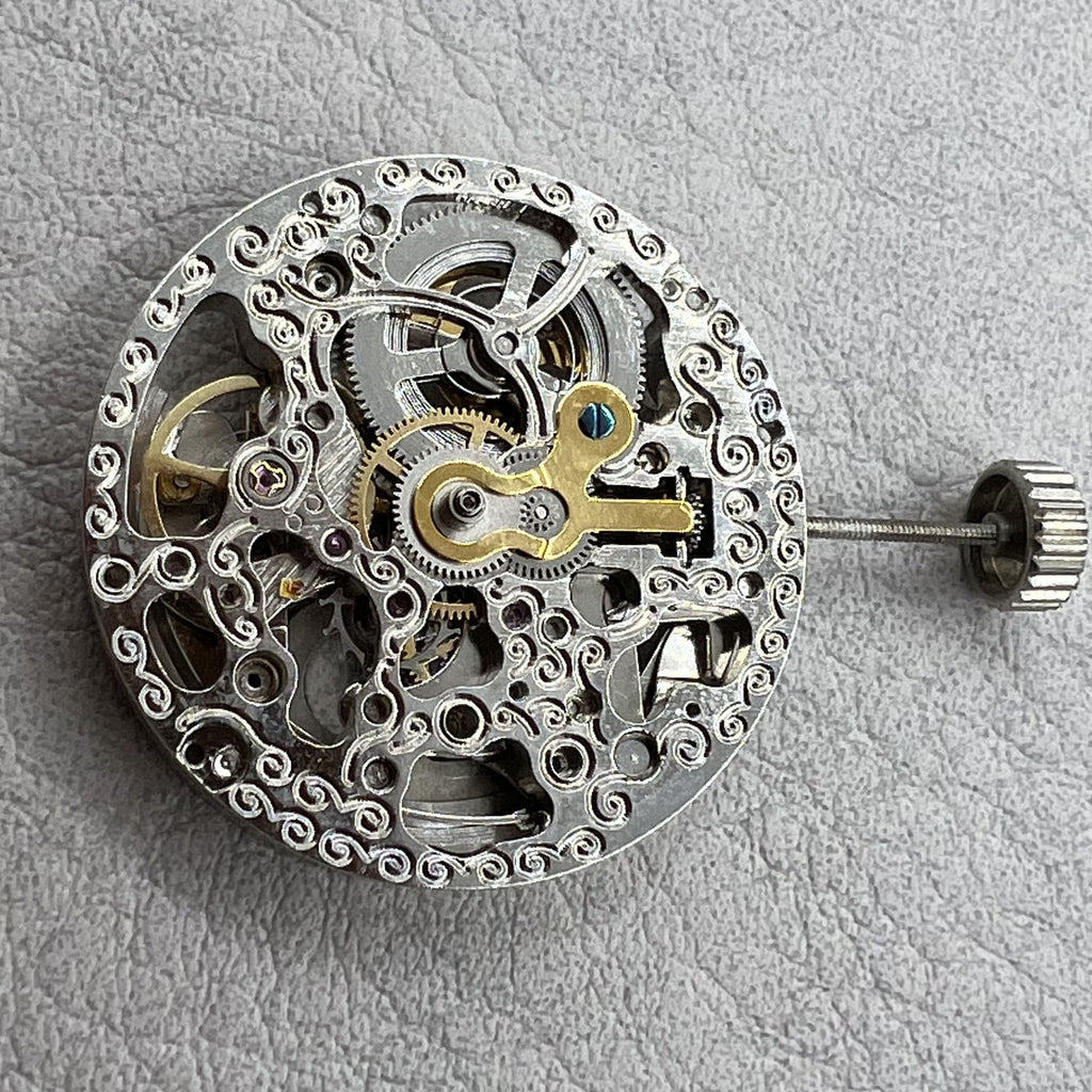 Hangzhou 2189 Hollow Automatic Mechanical Movement Silver Rotor 3 Hands