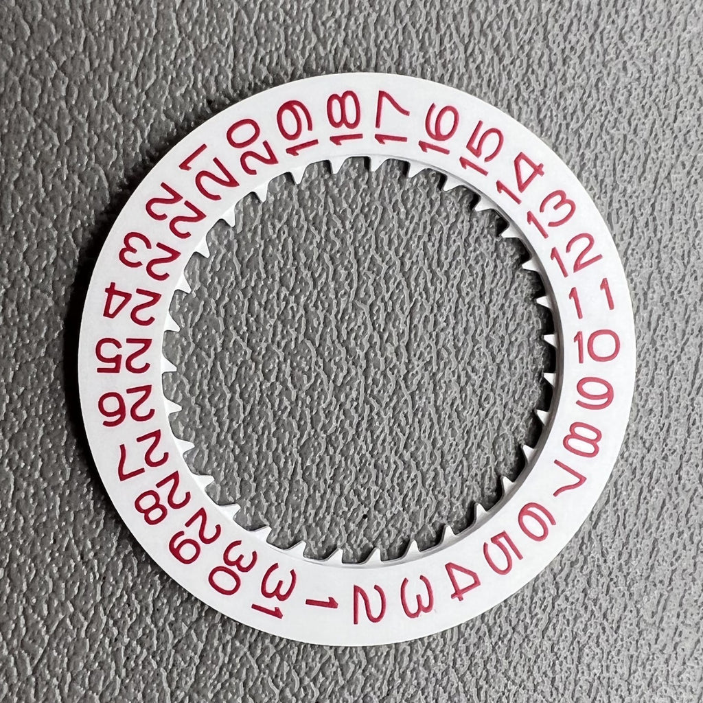 White Date Disk Wheel Red Font for NH36 NH35 Movement Date@3 Crown Position 3.8