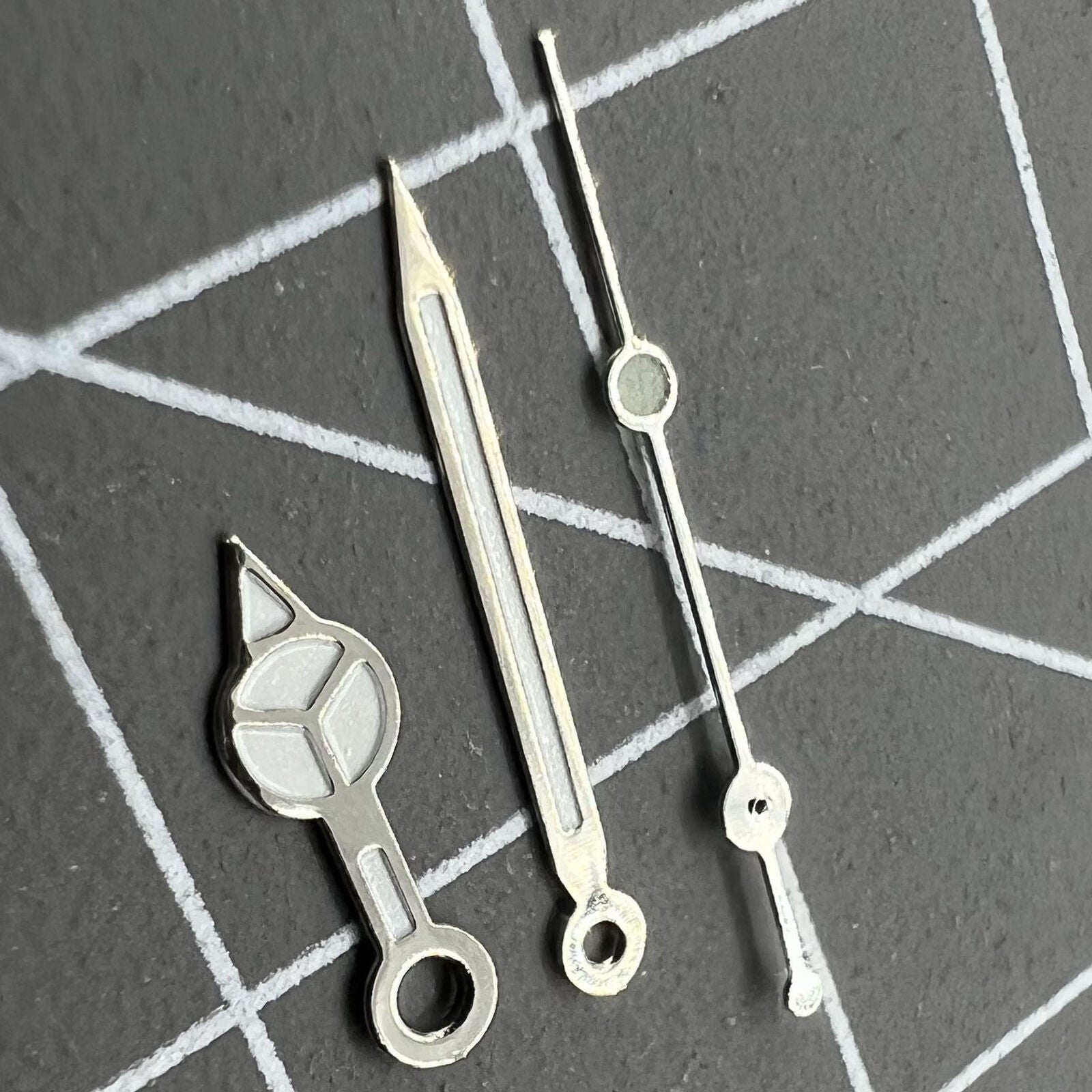 2 Sets Silver Trim with Green Lume Watch Hand Set for Ronda 515 Movement