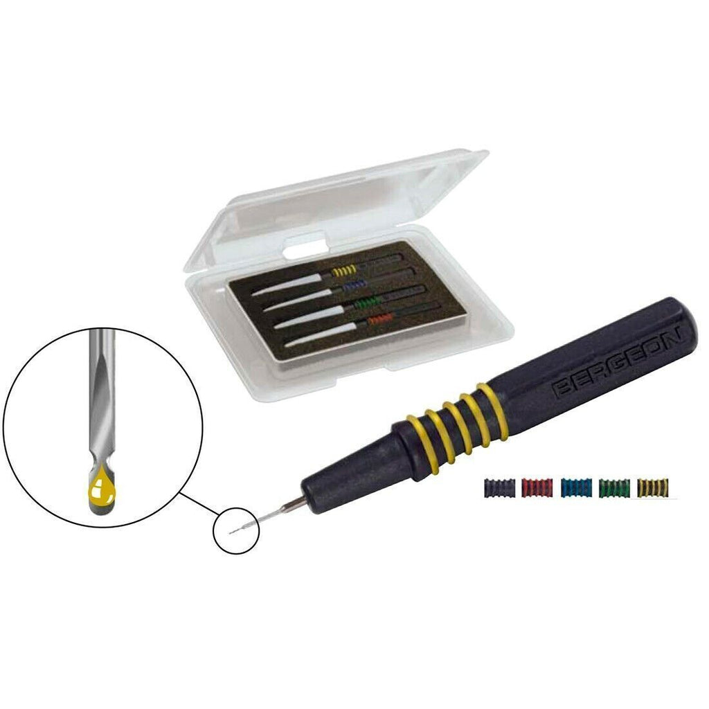 Bergeon 7013-4 Metal Dip Oilers Ergonomic Oil Grease Precision Applicator Set of