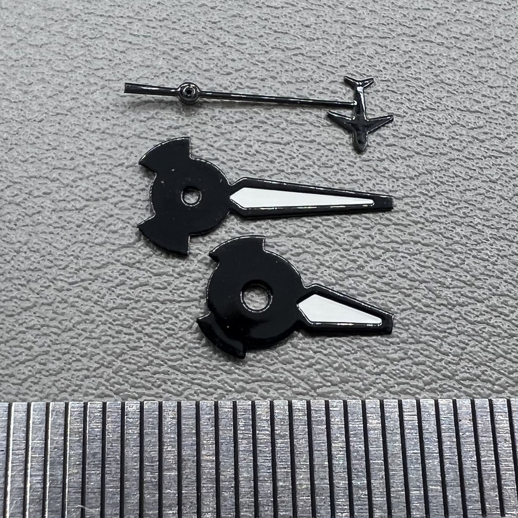 Green Lume Plane Small Second Black Trim 3 Hands Watch Hands for NH35/NH36/4R/7S