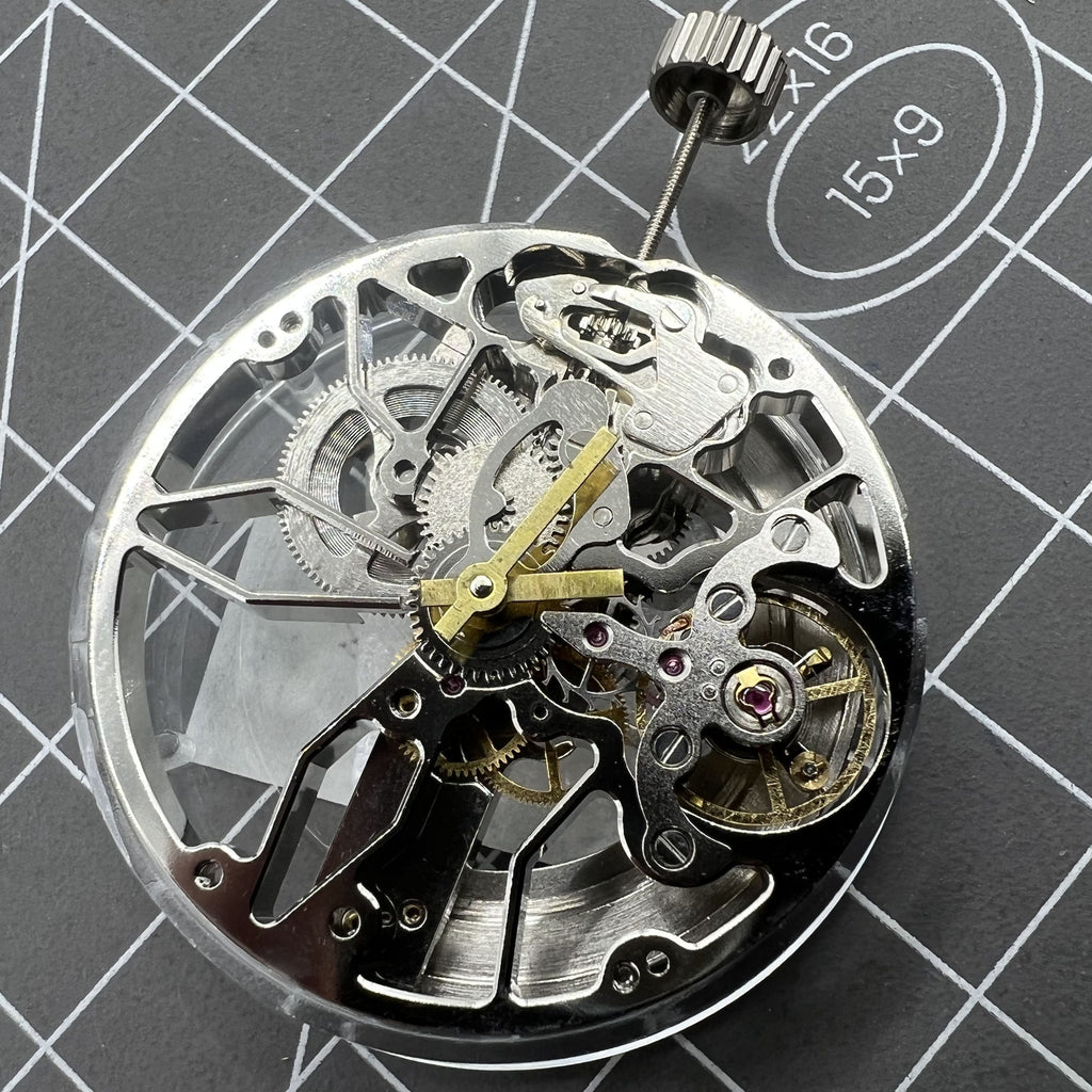 Dandong 8306 Hollow Silver 2 Hands Automatic Mechanical Movement