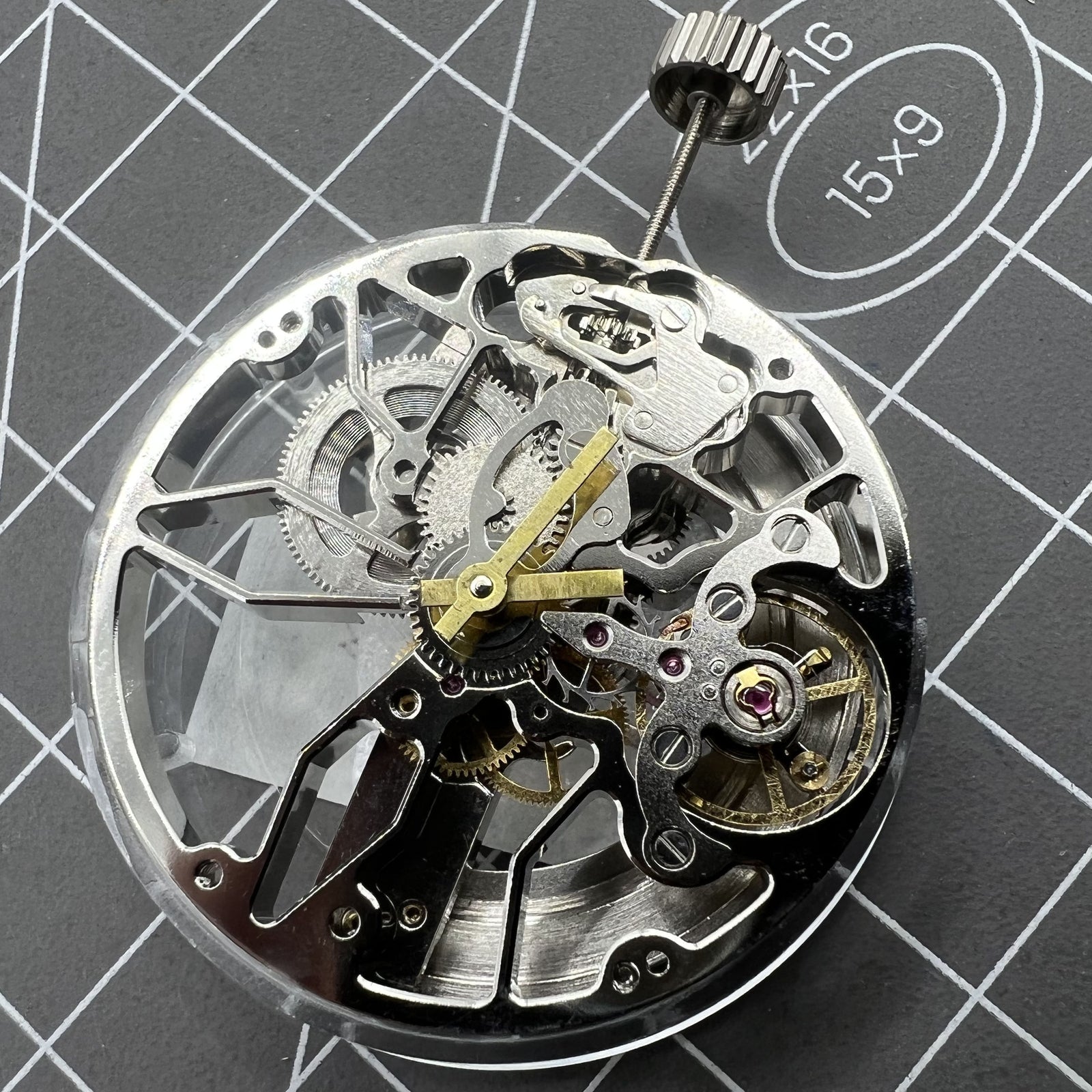 Dandong 8306 Hollow Silver 2 Hands Automatic Mechanical Movement