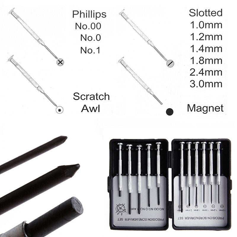 11Pcs Micro Screwdriver Set Precision Watch Jewelry Glasses Repairs Kit