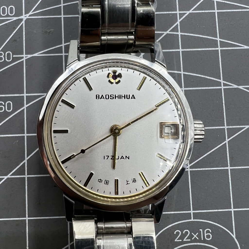 33mm Shanghai Manual Mechanical Watch Single Calendar 17 Jews Shock-Resistant