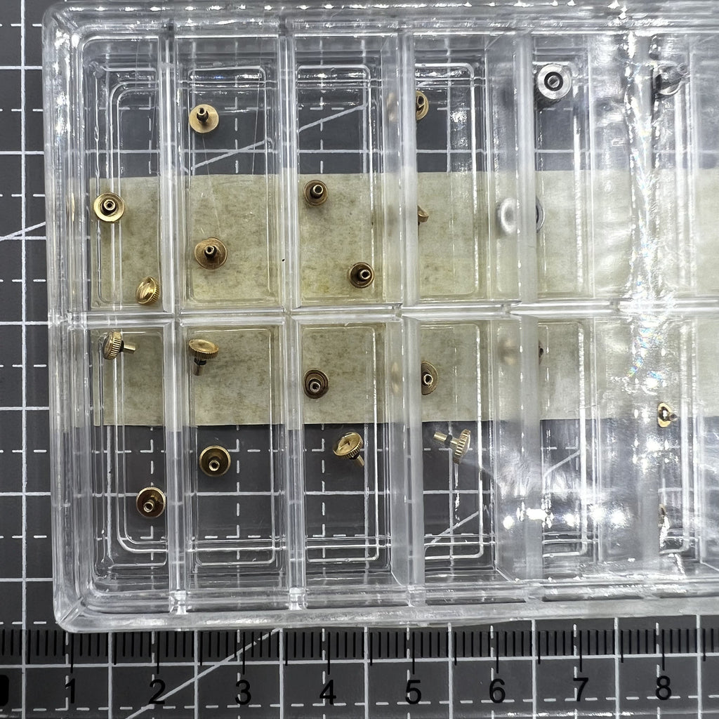 24 PIECES Stainless Steel Golden Watch Crown Assortment Kit for Orient Watch