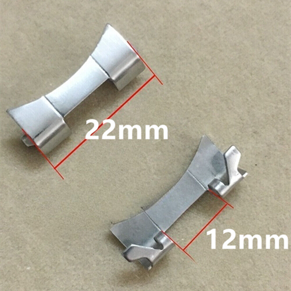 3 Sets Stainless Steel Curved End Links Spring Bars Bracelet Watch Band Strap