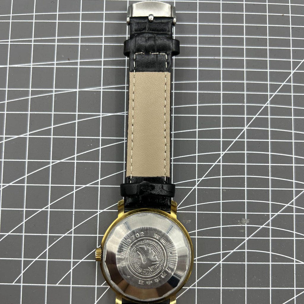 37mm China Kongque Automatic Mechanical Watch 33 Jews Black Dial Double Calendar